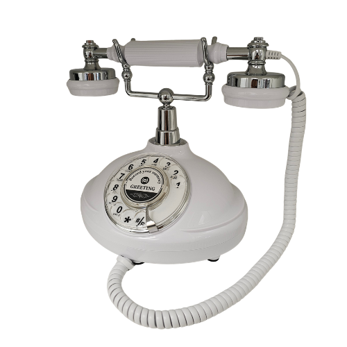 Audio-Gästebuch Retro-Telefon Retro Glamour Weiß