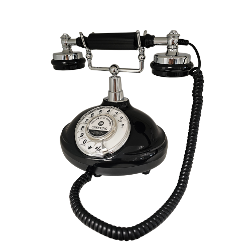 Audio-Gästebuch Retro-Telefon Retro Glamour Schwarz