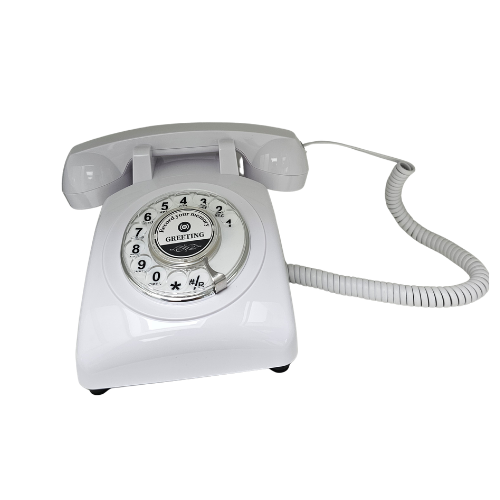 Audio-Gästebuch Retro-Telefon Retro Weiß