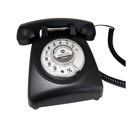 Audio-Gästebuch Retro-Telefon Retro Schwarz
