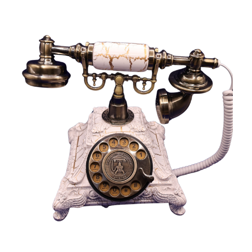 Audio-Gästebuch Retro-Telefon Vintage Weiß